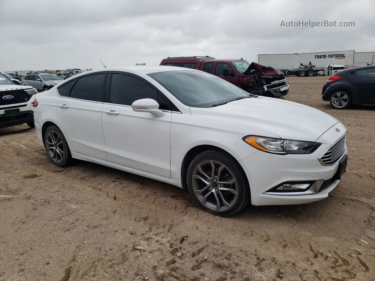 2017 Ford Fusion Se White vin: 3FA6P0T92HR260112