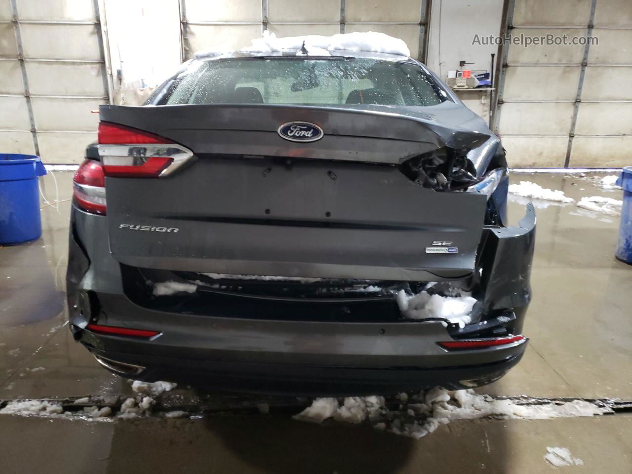 2019 Ford Fusion Se Gray vin: 3FA6P0T93KR243469