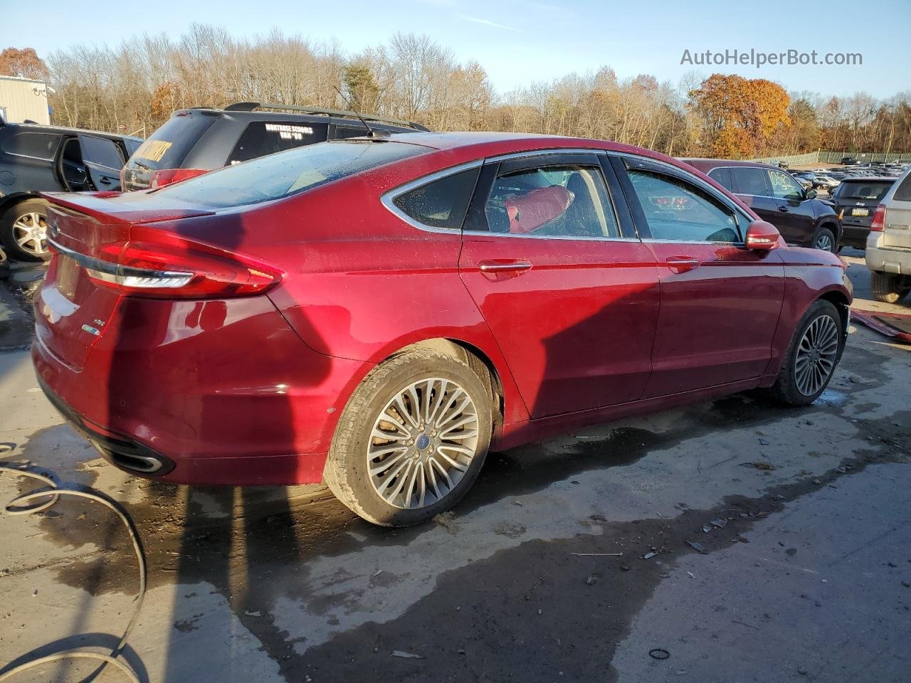 2018 Ford Fusion Se Red vin: 3FA6P0T94JR106040