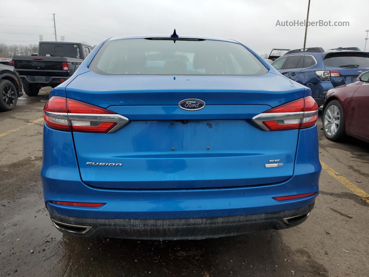 2020 Ford Fusion Se Синий vin: 3FA6P0T94LR108566