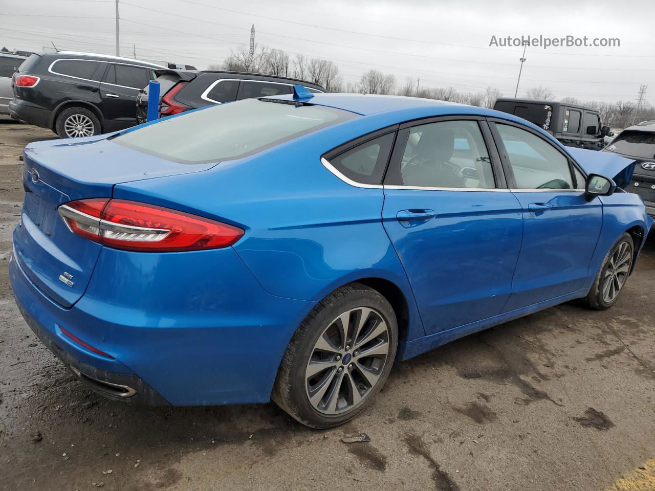 2020 Ford Fusion Se Синий vin: 3FA6P0T94LR108566