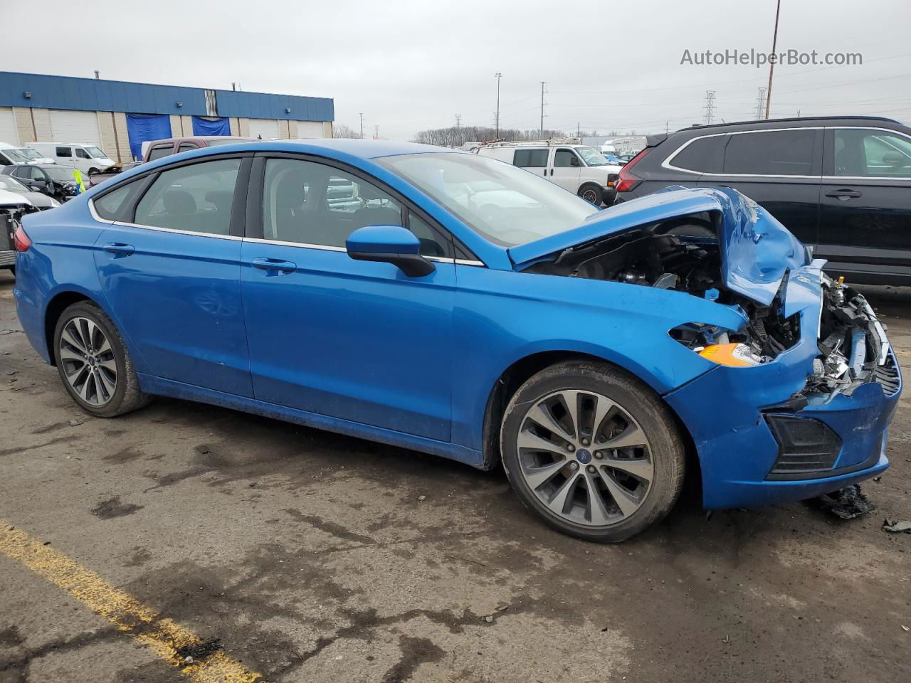 2020 Ford Fusion Se Синий vin: 3FA6P0T94LR108566