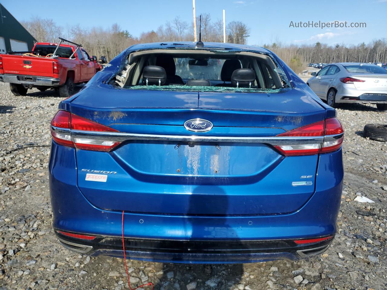 2017 Ford Fusion Se Синий vin: 3FA6P0T95HR308251