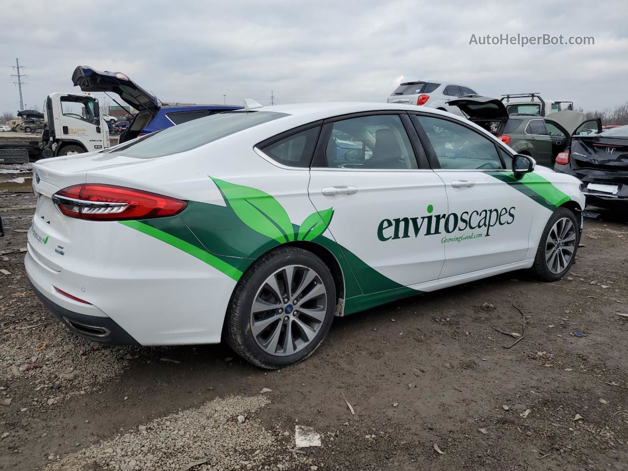 2019 Ford Fusion Se White vin: 3FA6P0T95KR112771