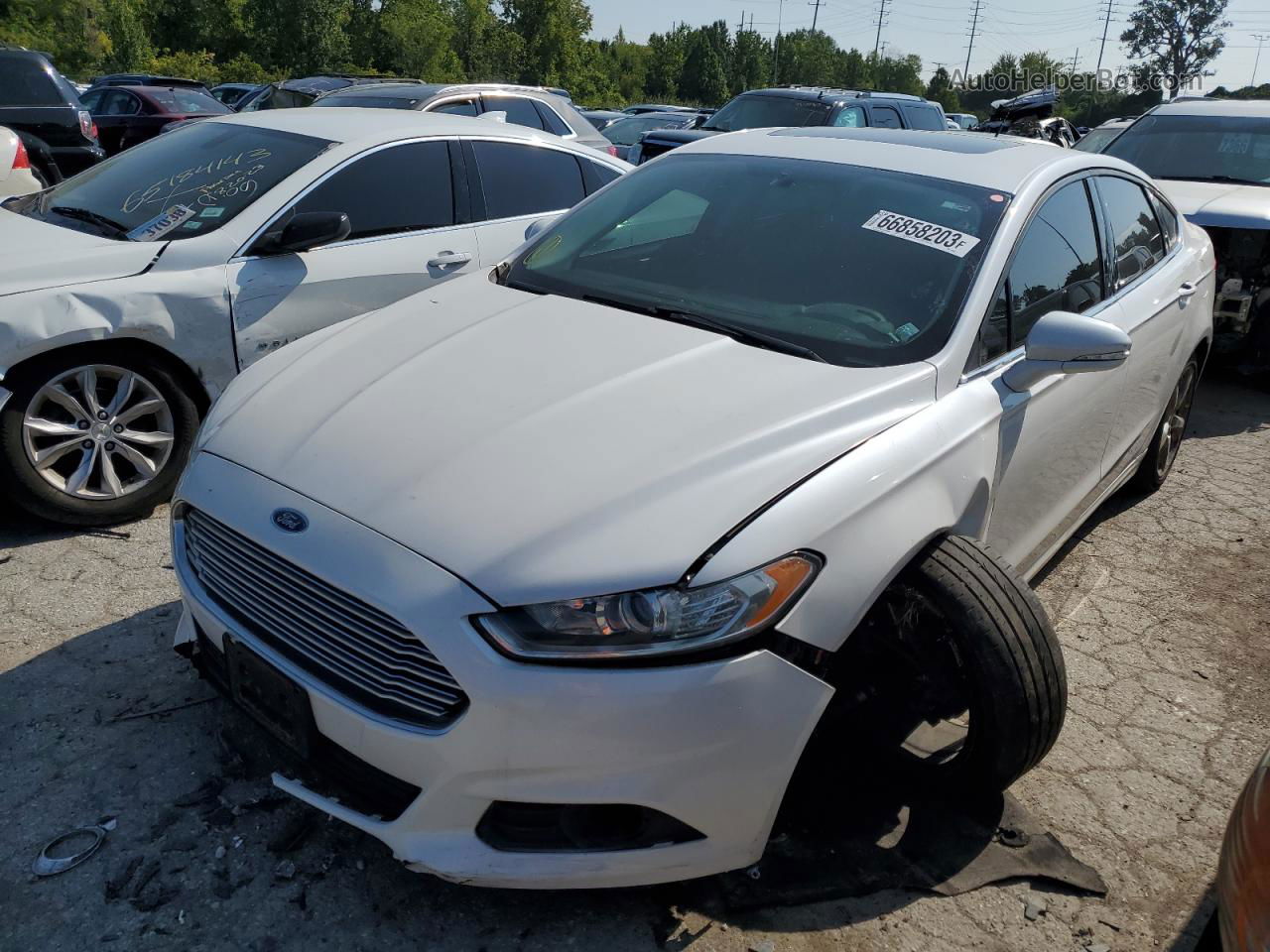 2015 Ford Fusion Se White vin: 3FA6P0T96FR250650