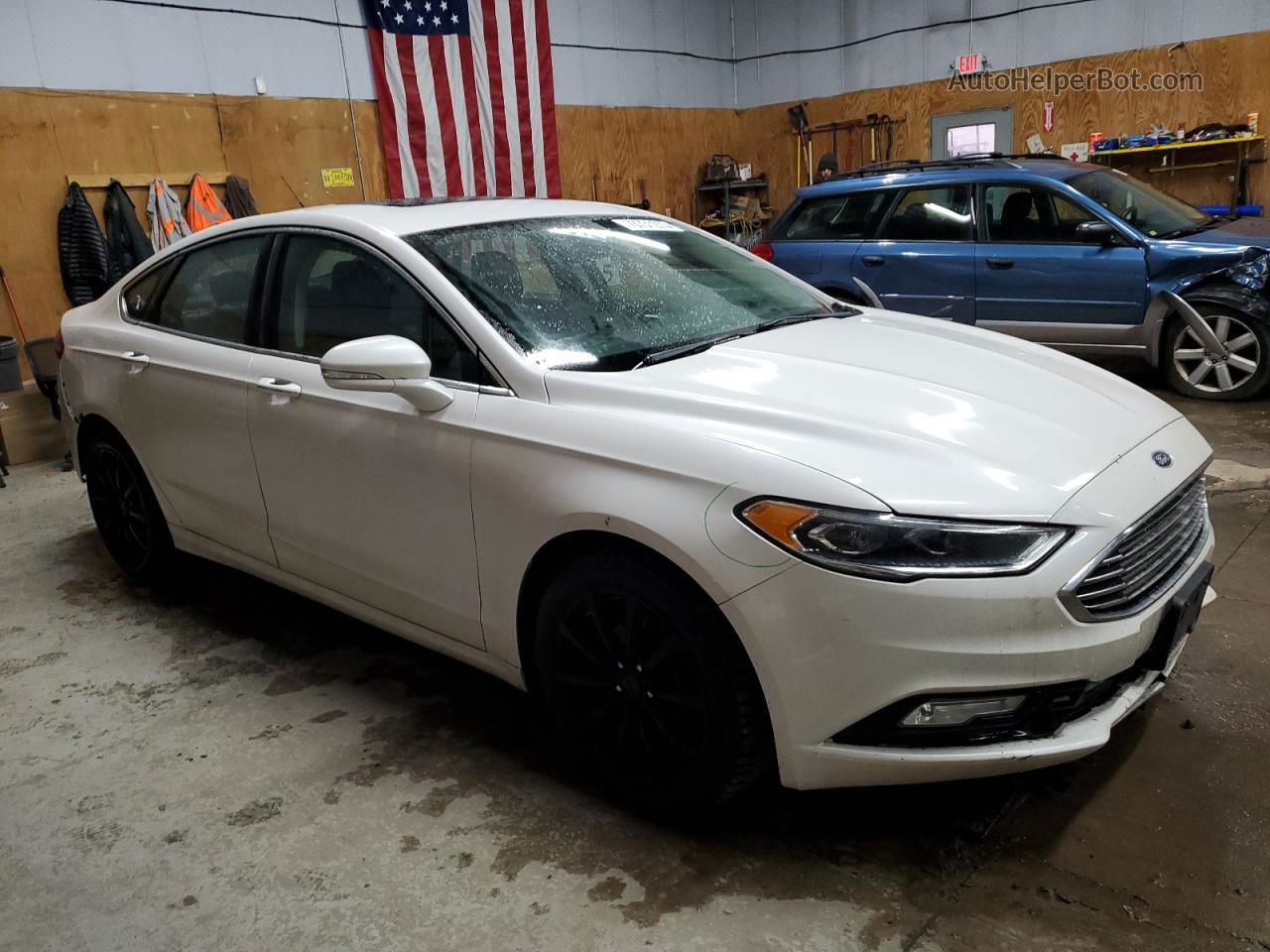 2017 Ford Fusion Se White vin: 3FA6P0T98HR127340