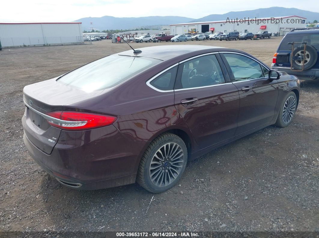 2017 Ford Fusion Se Maroon vin: 3FA6P0T98HR368718