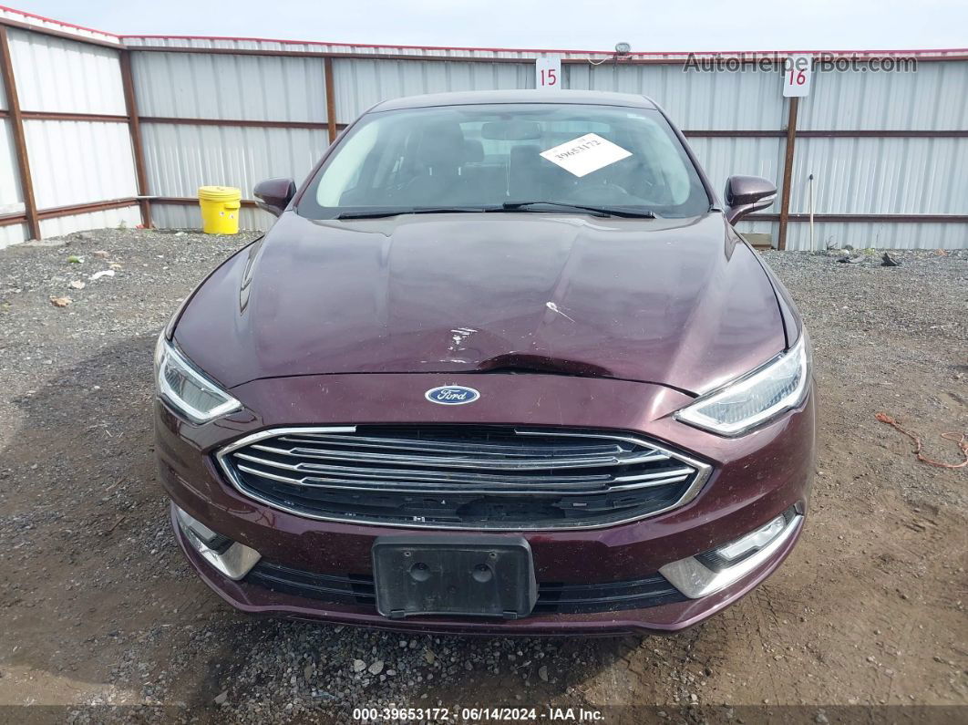 2017 Ford Fusion Se Maroon vin: 3FA6P0T98HR368718