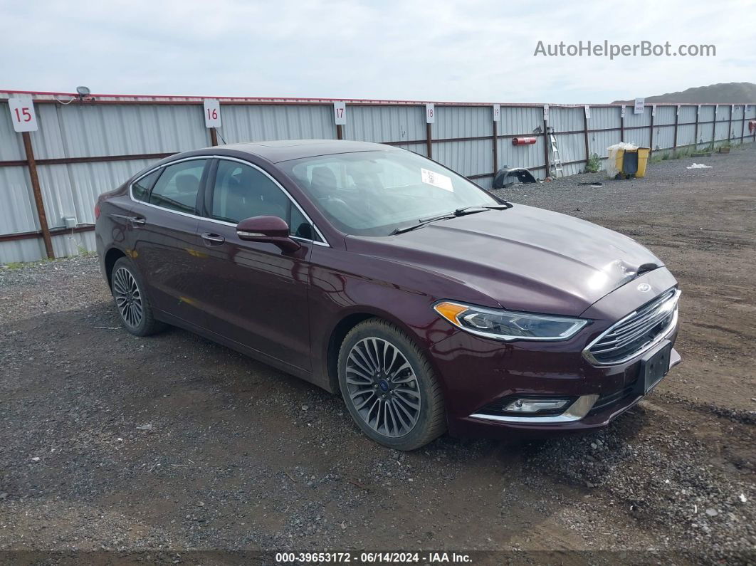 2017 Ford Fusion Se Maroon vin: 3FA6P0T98HR368718