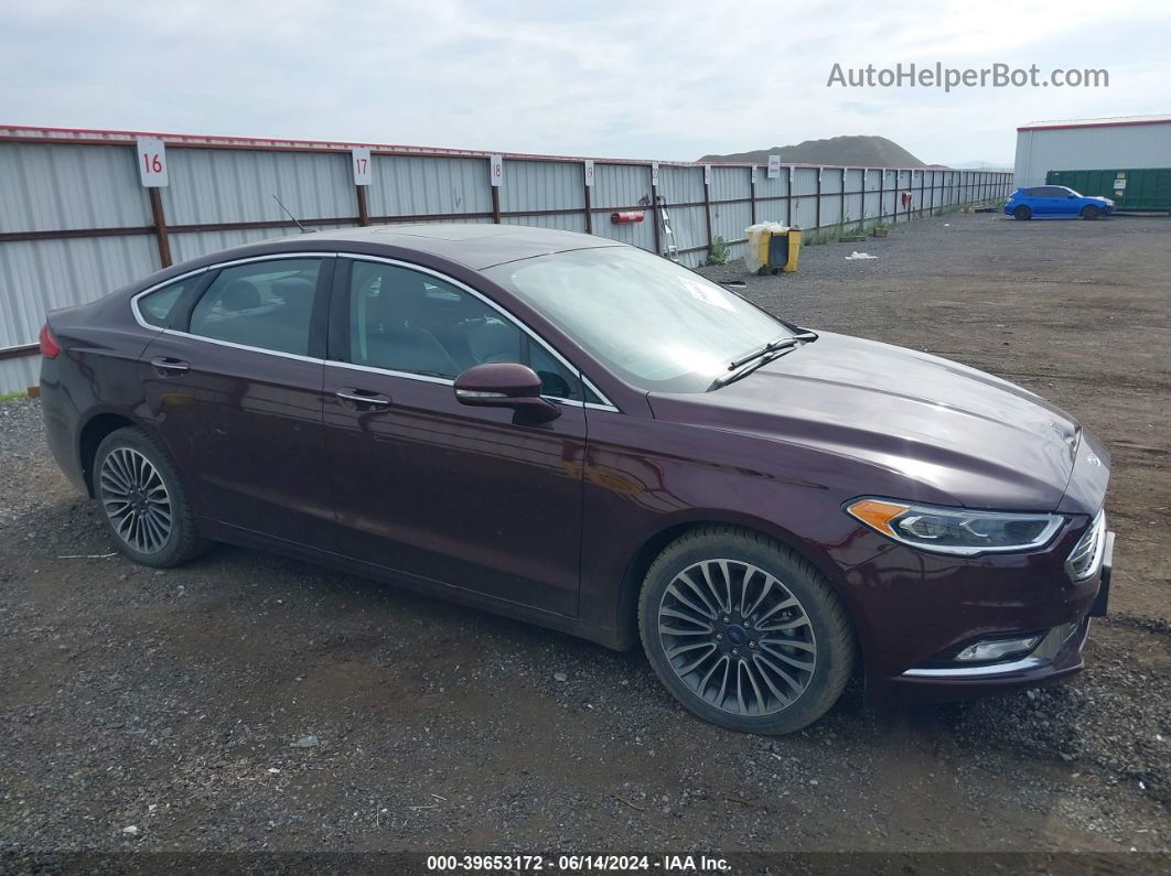 2017 Ford Fusion Se Maroon vin: 3FA6P0T98HR368718