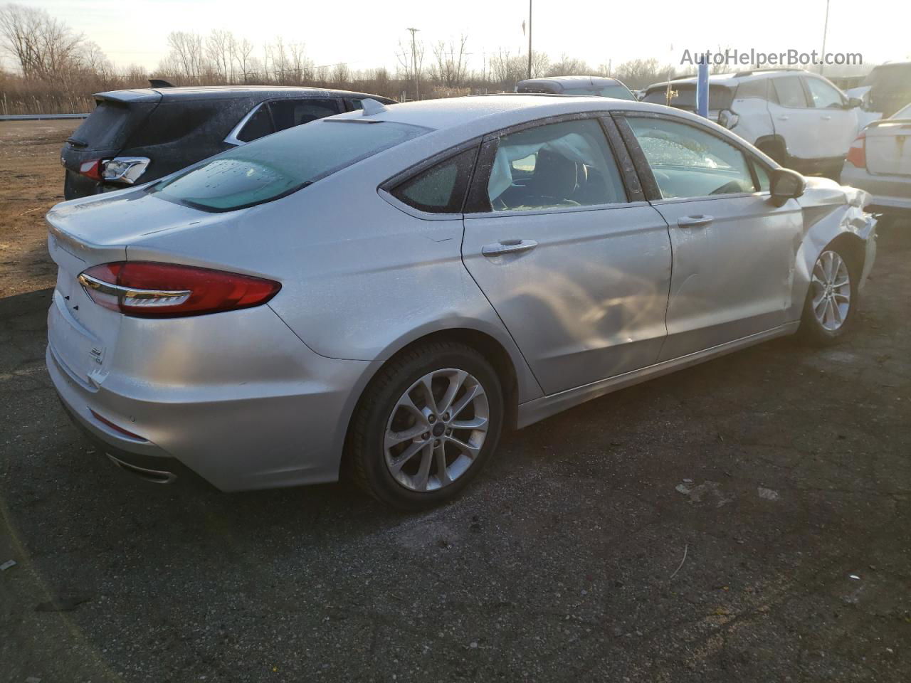 2019 Ford Fusion Se Silver vin: 3FA6P0T98KR236842