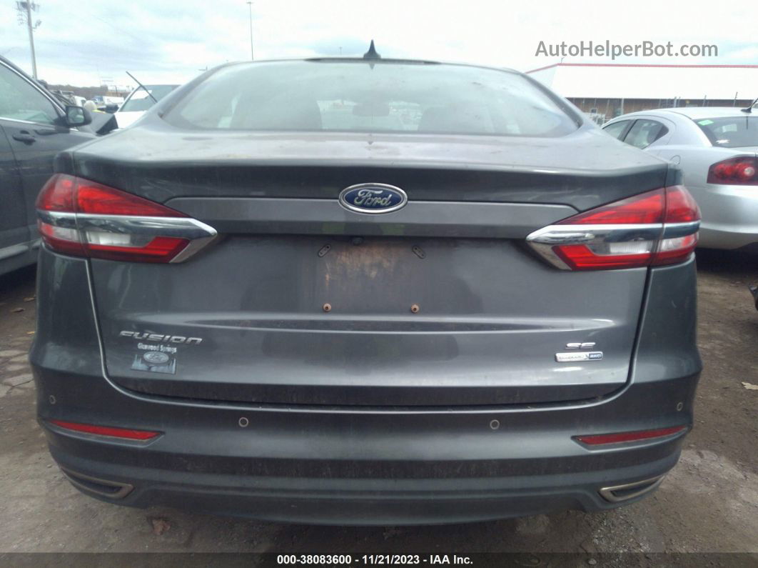 2019 Ford Fusion Se Gray vin: 3FA6P0T98KR251292