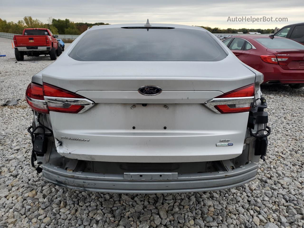 2019 Ford Fusion Se Silver vin: 3FA6P0T98KR253348