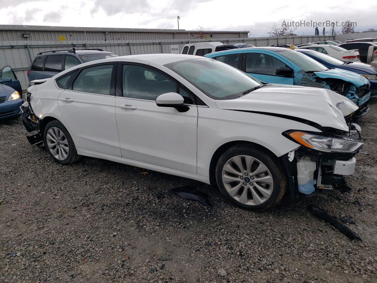 2020 Ford Fusion Se White vin: 3FA6P0T98LR198448