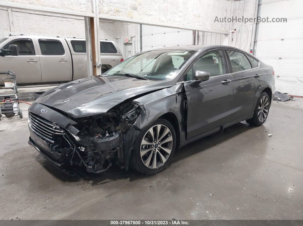 2019 Ford Fusion Se Gray vin: 3FA6P0T99KR265279