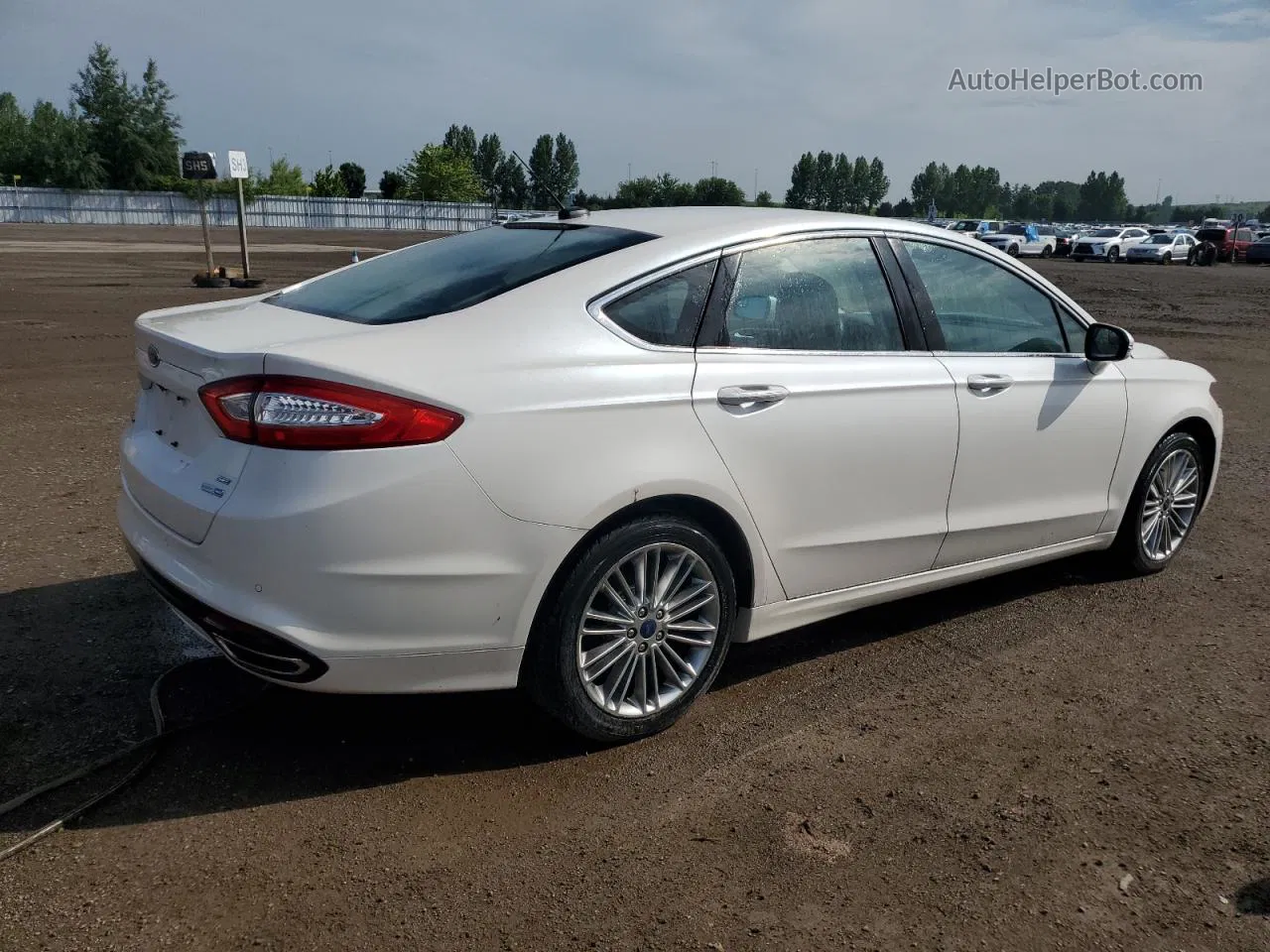 2014 Ford Fusion Se White vin: 3FA6P0T9XER209324