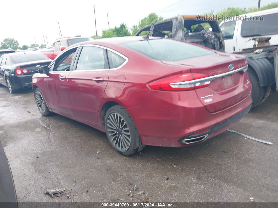 2017 Ford Fusion Se Red vin: 3FA6P0T9XHR101242