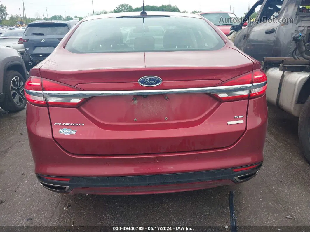 2017 Ford Fusion Se Red vin: 3FA6P0T9XHR101242