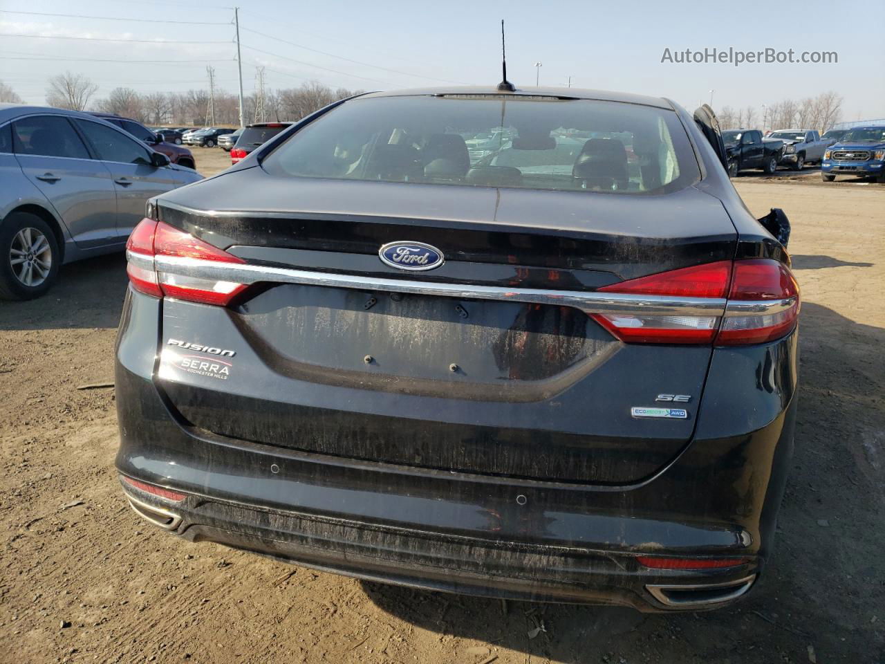 2017 Ford Fusion Se Черный vin: 3FA6P0T9XHR406305