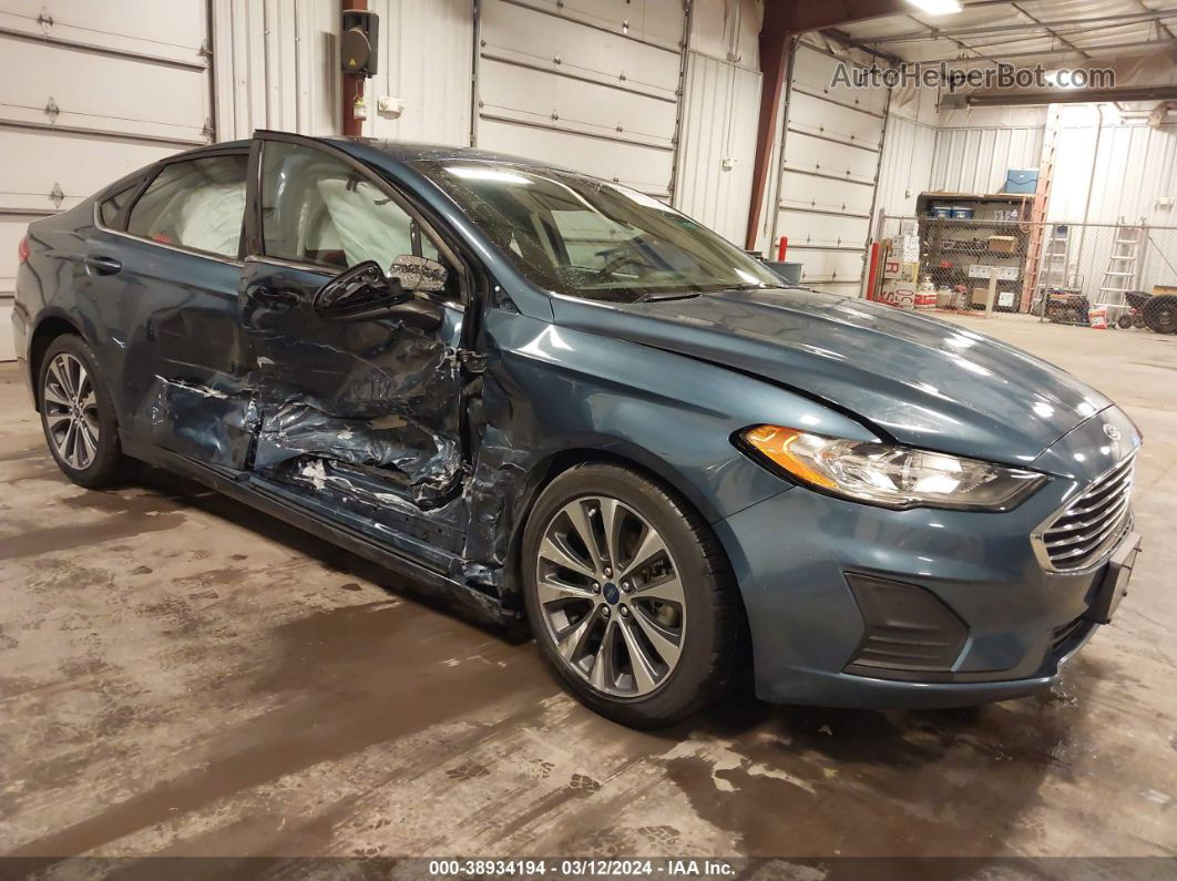 2019 Ford Fusion Se Light Blue vin: 3FA6P0T9XKR195260