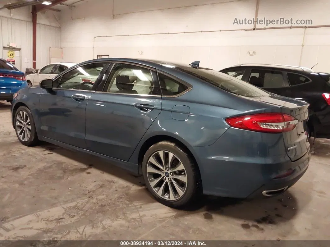 2019 Ford Fusion Se Light Blue vin: 3FA6P0T9XKR195260