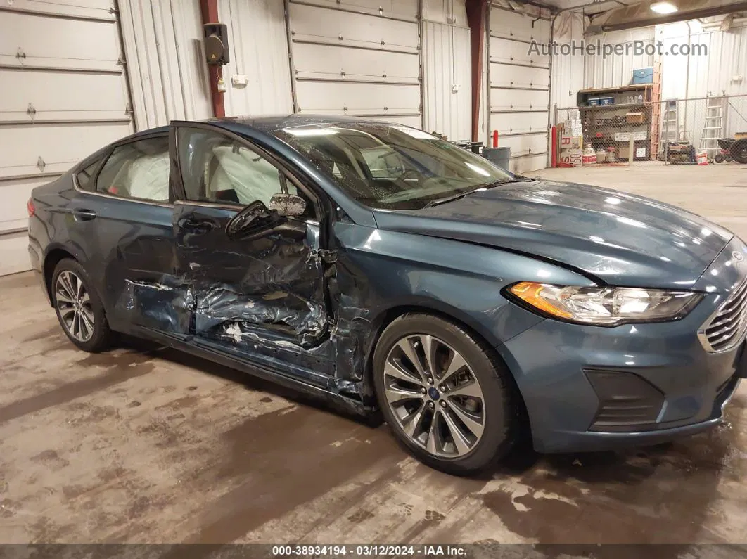 2019 Ford Fusion Se Light Blue vin: 3FA6P0T9XKR195260