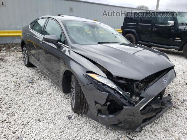 2019 Ford Fusion Se Gray vin: 3FA6P0T9XKR237877