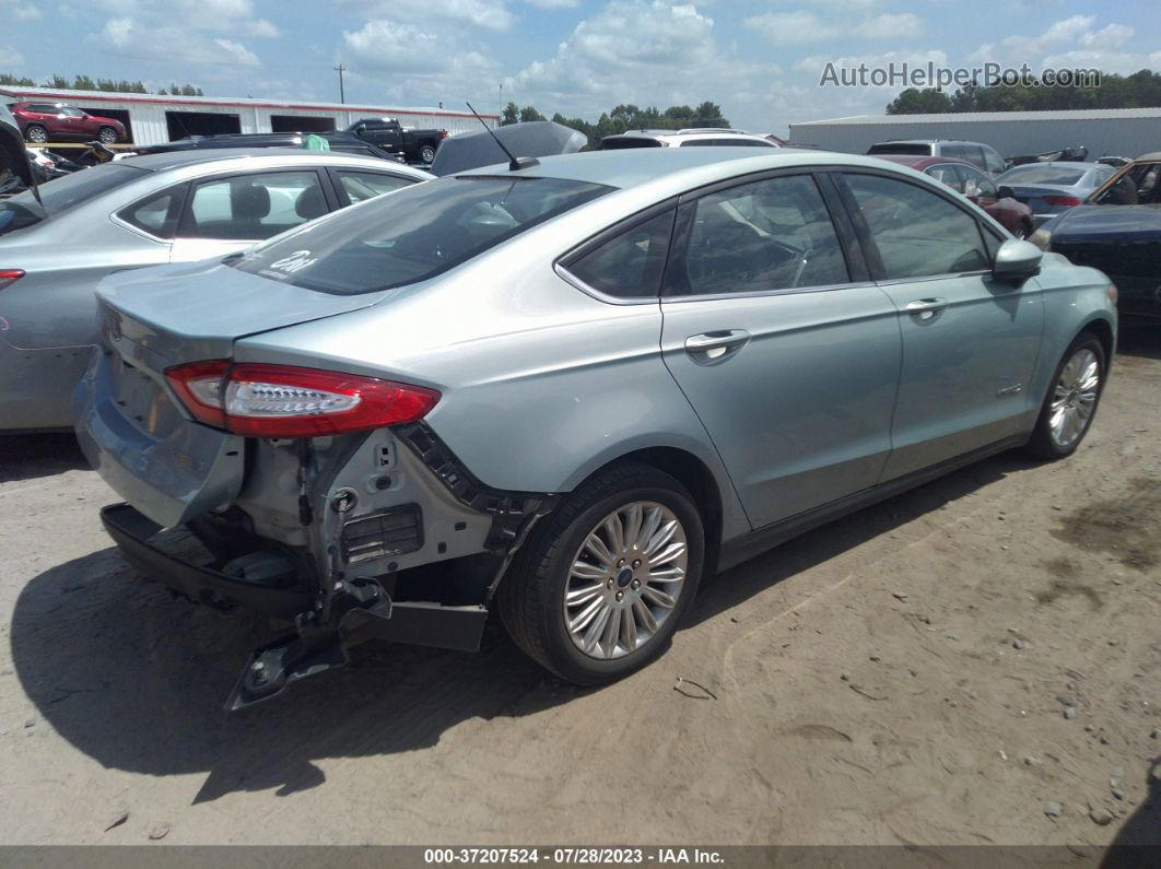 2014 Ford Fusion S Hybrid Светло-синий vin: 3FA6P0UU0ER174344