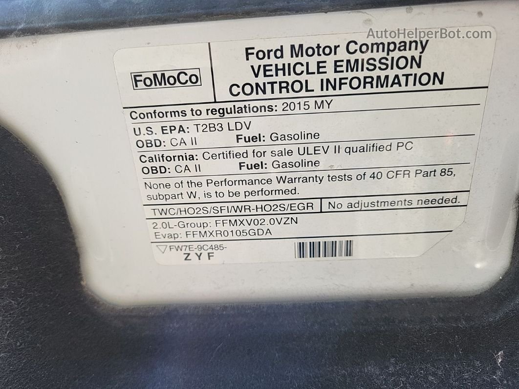 2015 Ford Fusion S Hybrid vin: 3FA6P0UU1FR249540