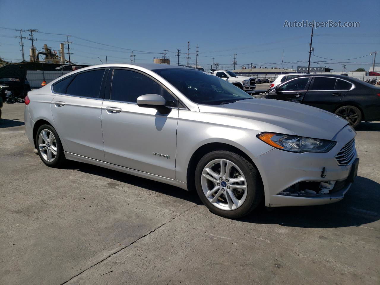 2018 Ford Fusion S Hybrid Silver vin: 3FA6P0UU2JR110364