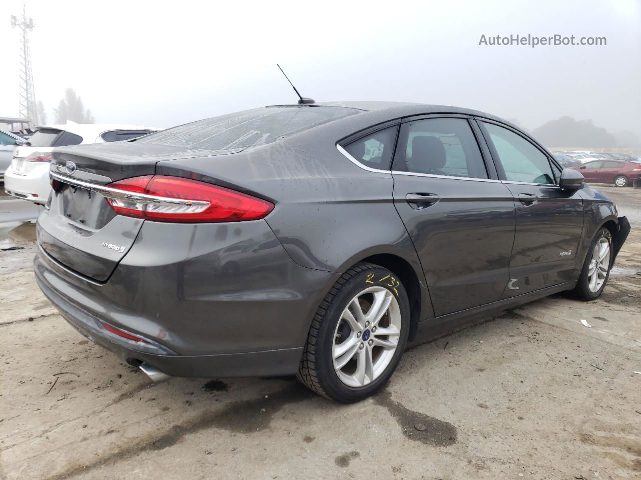 2018 Ford Fusion S Hybrid Gray vin: 3FA6P0UU2JR268641