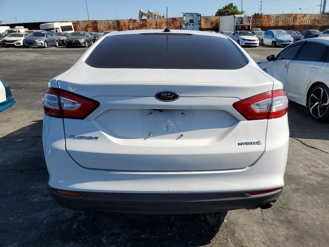 2016 Ford Fusion S Hybrid White vin: 3FA6P0UU3GR251498