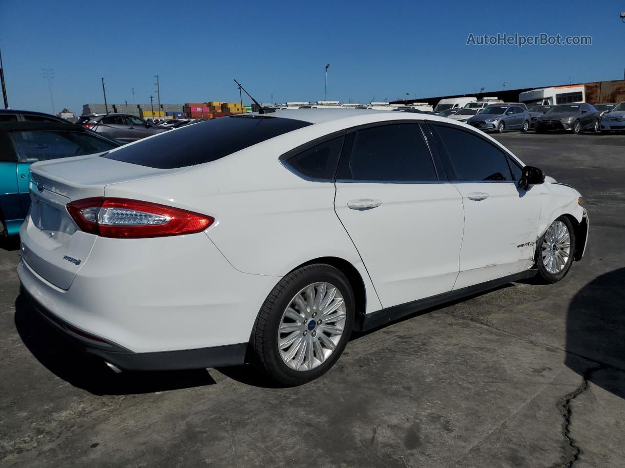 2016 Ford Fusion S Hybrid White vin: 3FA6P0UU3GR251498