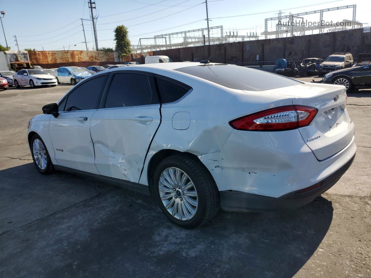 2016 Ford Fusion S Hybrid White vin: 3FA6P0UU3GR251498