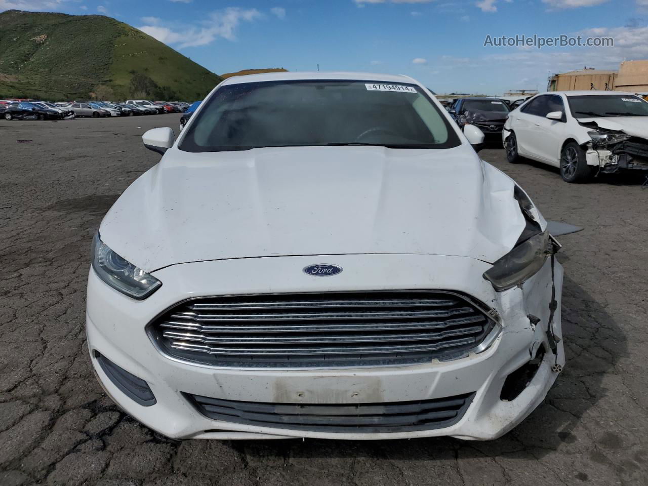 2016 Ford Fusion S Hybrid White vin: 3FA6P0UU5GR308204