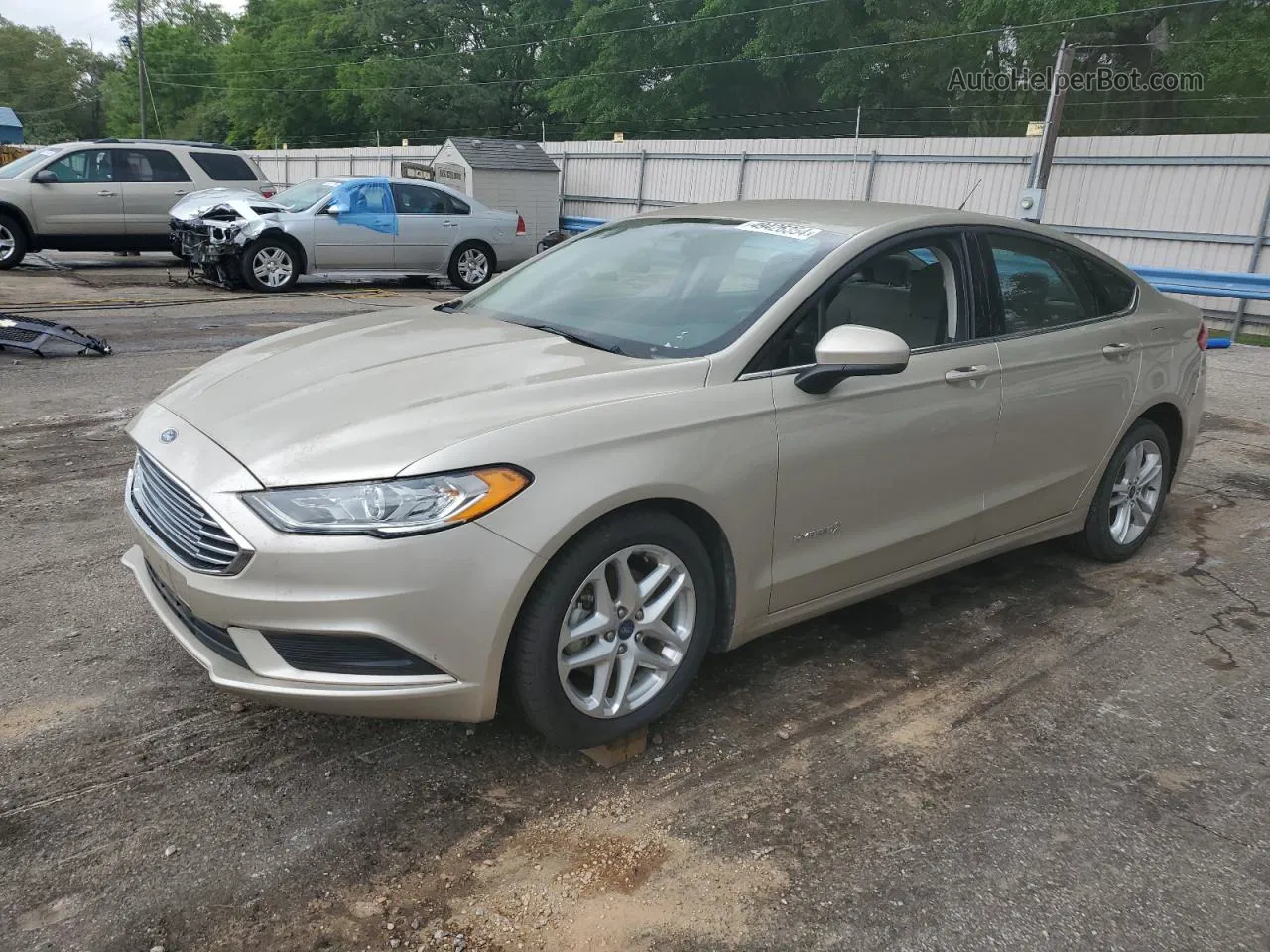 2018 Ford Fusion S Hybrid Gold vin: 3FA6P0UU5JR142192