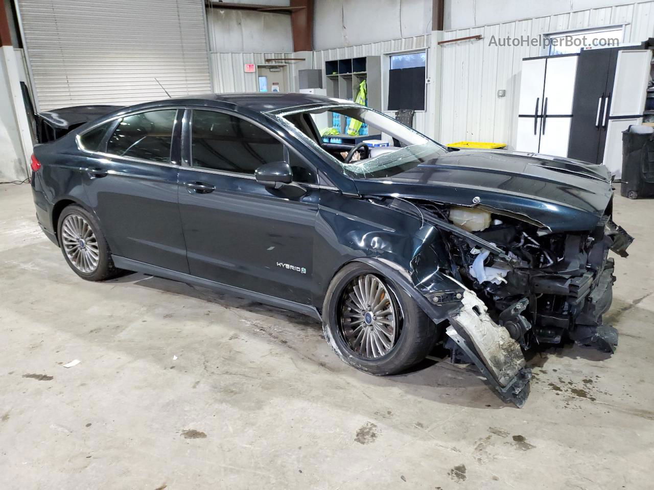 2014 Ford Fusion S Hybrid Blue vin: 3FA6P0UU6ER234854