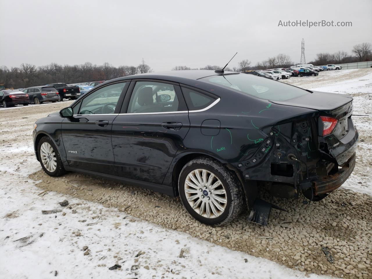 2014 Ford Fusion S Hybrid Черный vin: 3FA6P0UUXER155574