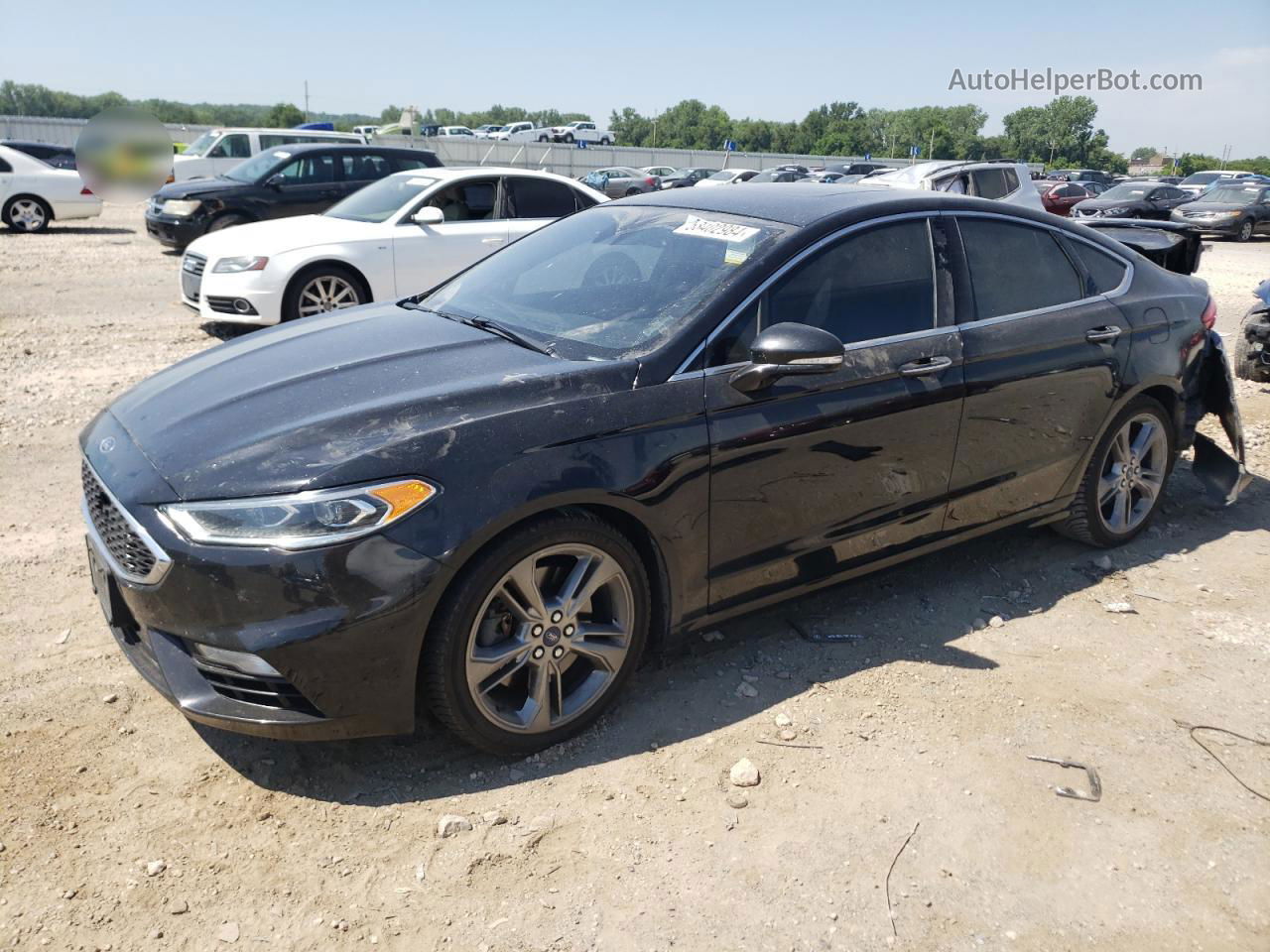 2018 Ford Fusion Sport Black vin: 3FA6P0VP0JR203795