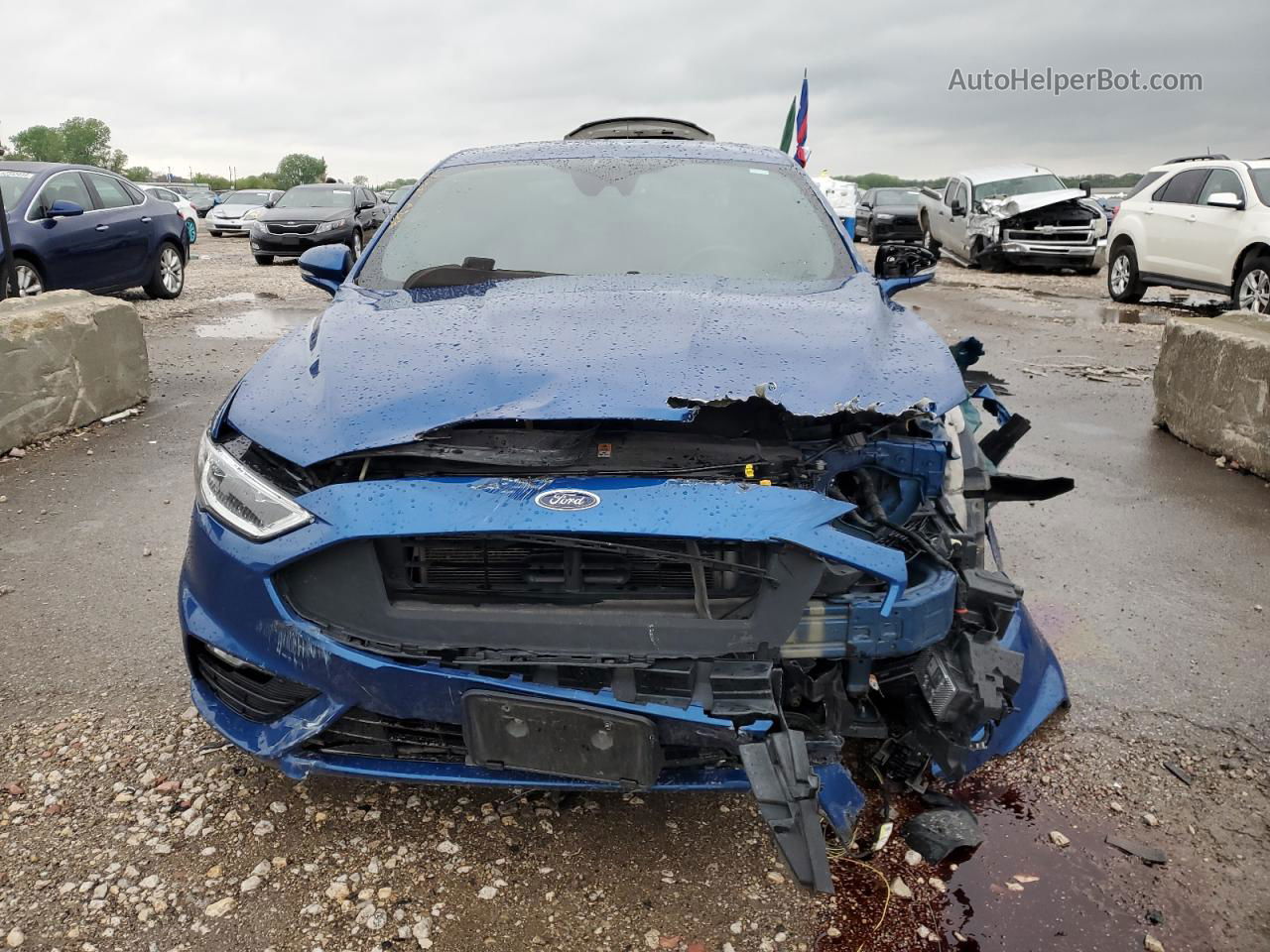 2017 Ford Fusion Sport Blue vin: 3FA6P0VP2HR268643