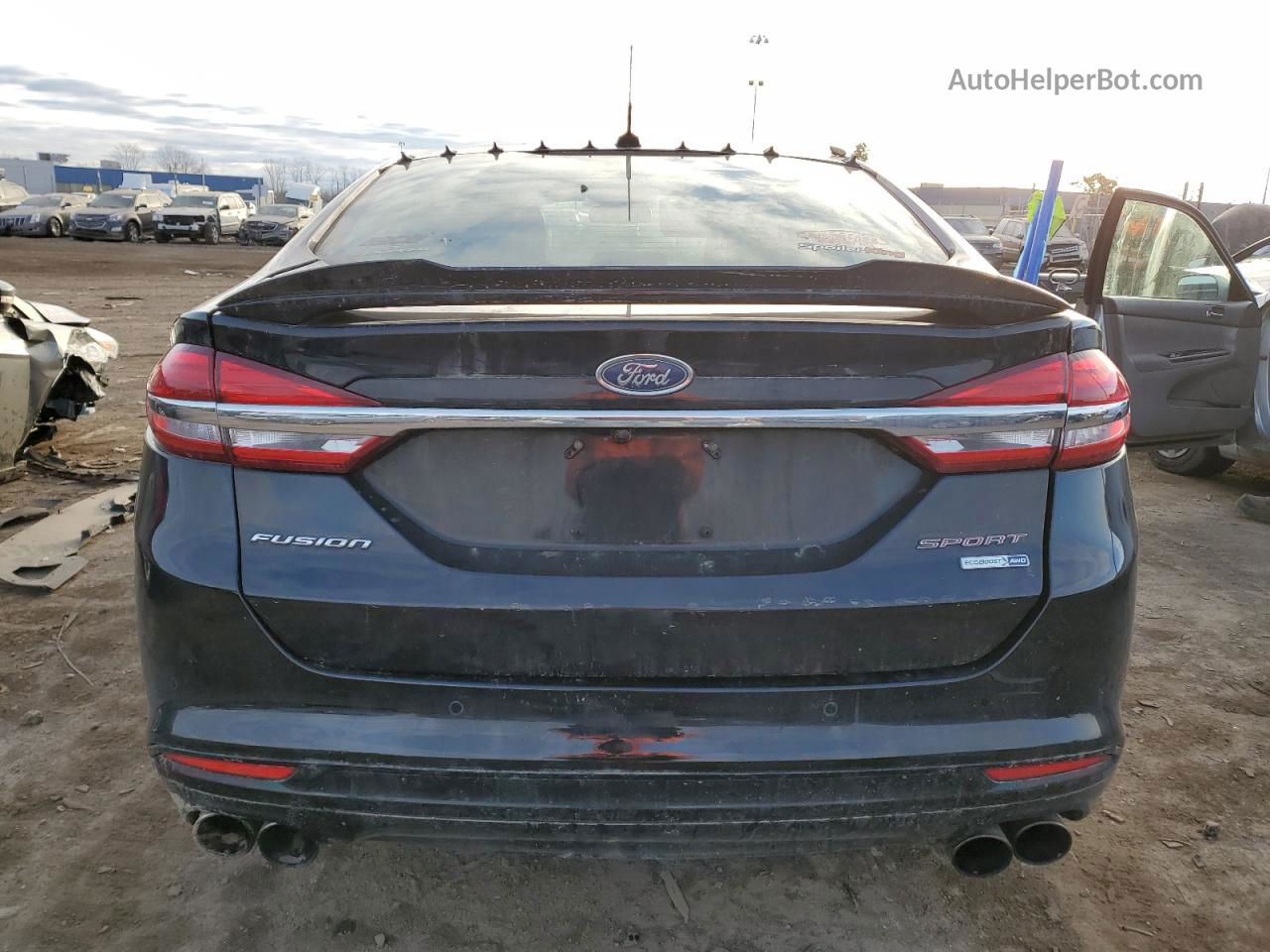 2017 Ford Fusion Sport Black vin: 3FA6P0VP6HR272954