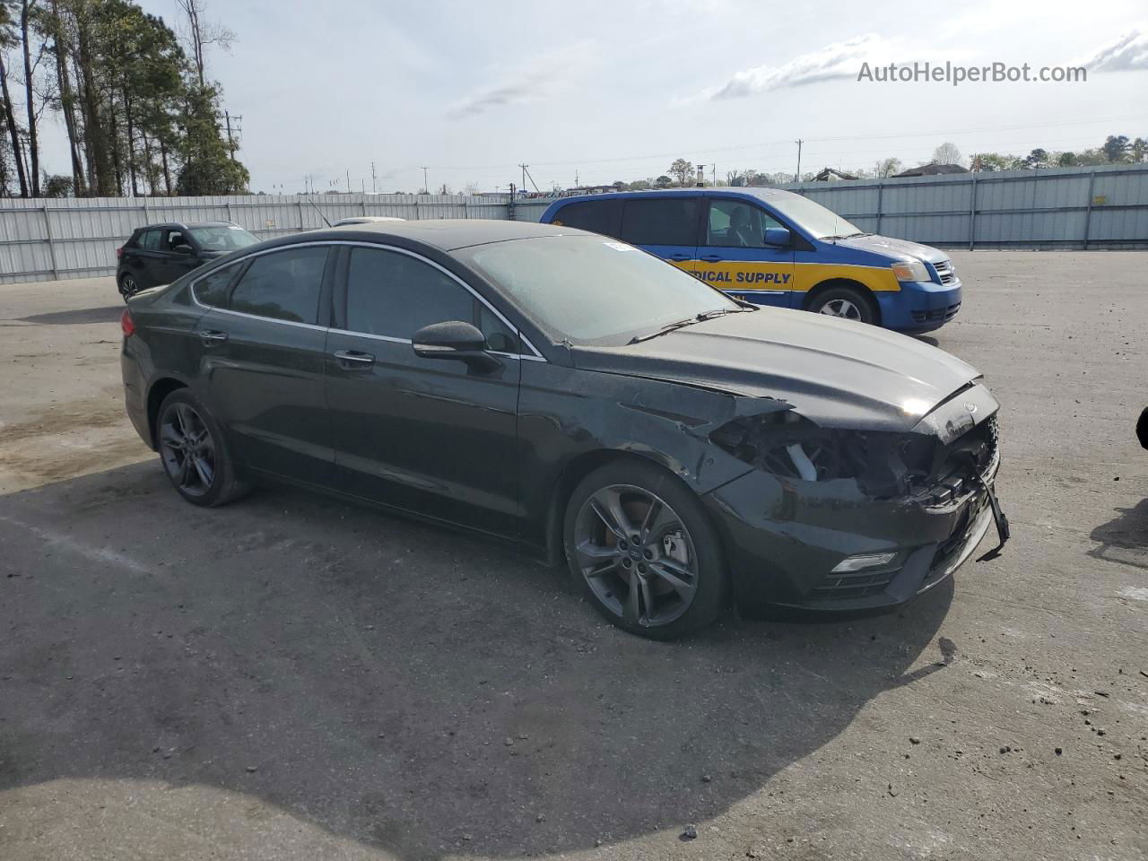 2017 Ford Fusion Sport Черный vin: 3FA6P0VP7HR212696