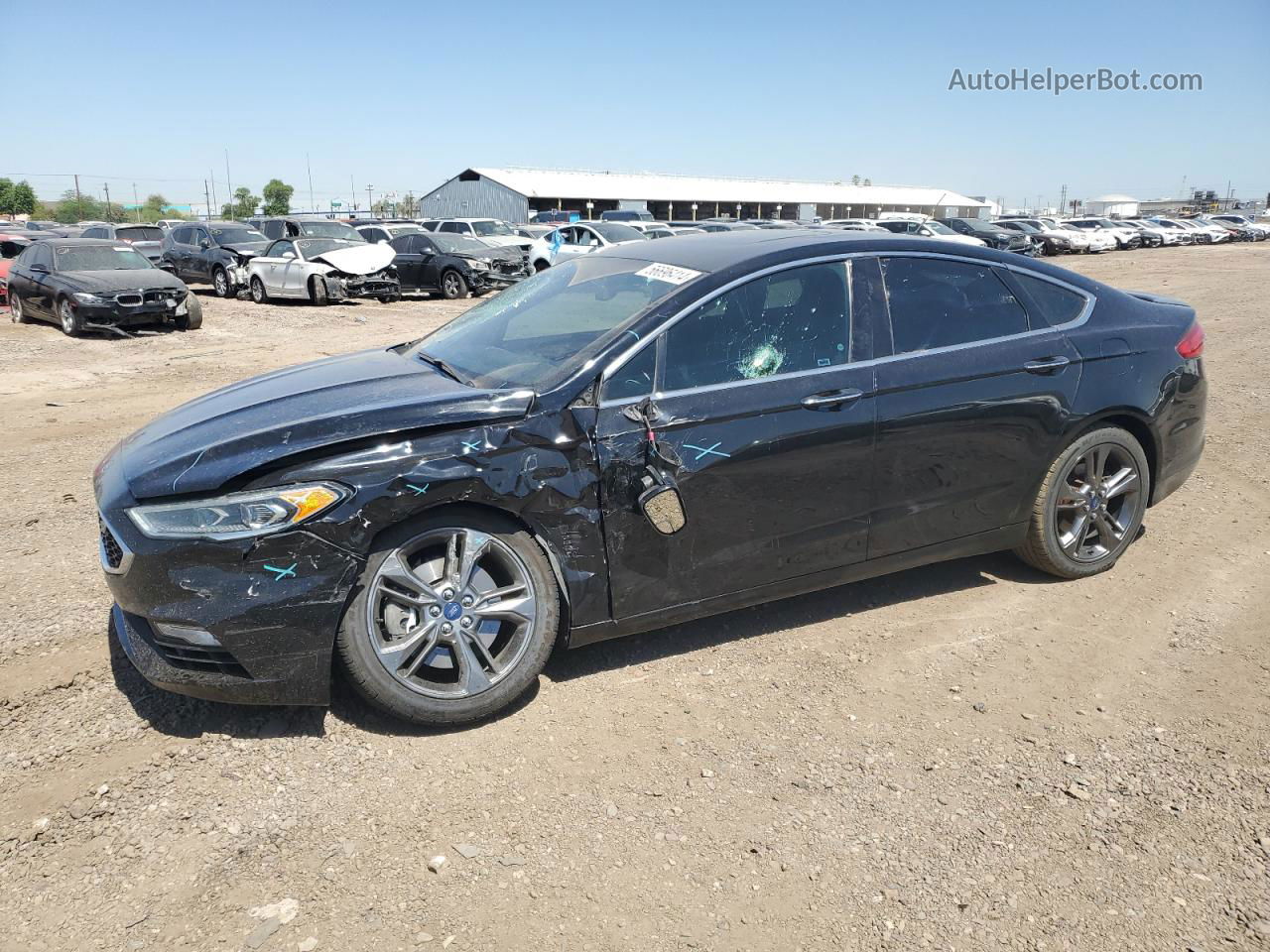 2017 Ford Fusion Sport Black vin: 3FA6P0VPXHR157967