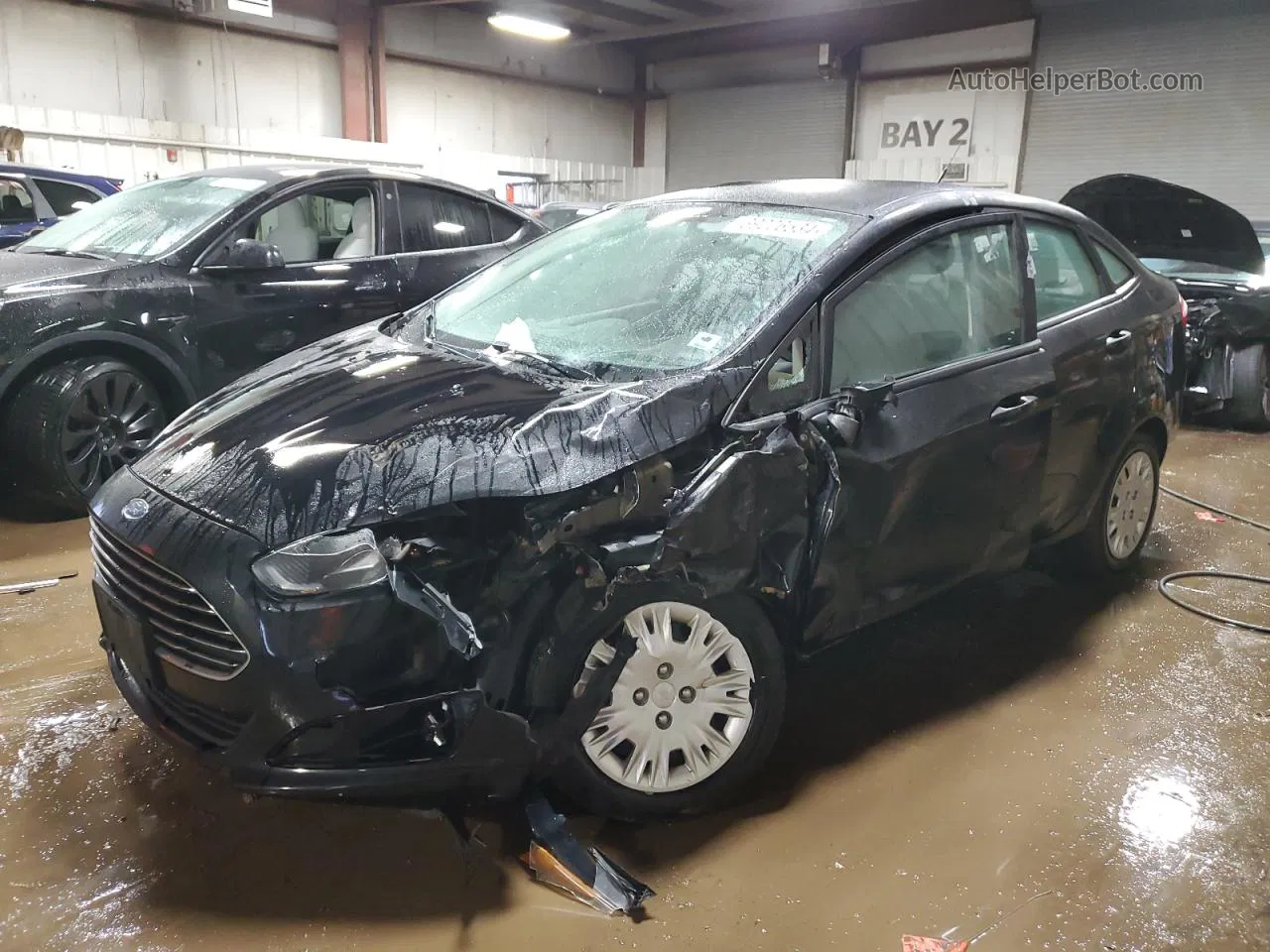 2016 Ford Fiesta S Черный vin: 3FADP4AJ0GM148951