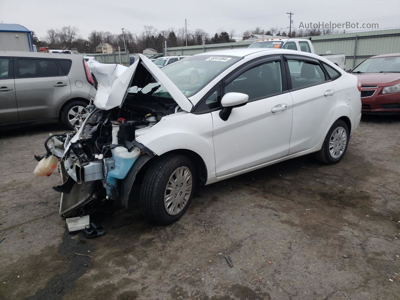 2019 Ford Fiesta S White vin: 3FADP4AJ1KM125574