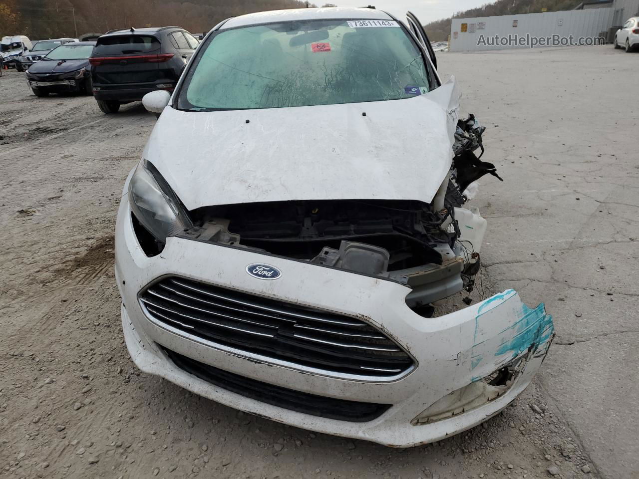 2019 Ford Fiesta S White vin: 3FADP4AJ2KM165419