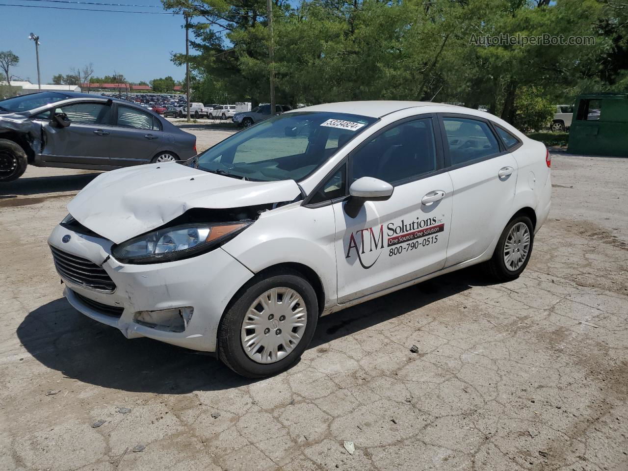 2015 Ford Fiesta S White vin: 3FADP4AJ4FM203111