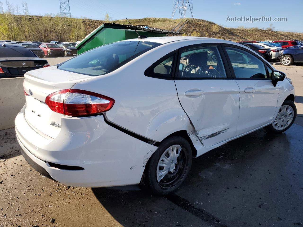 2019 Ford Fiesta S White vin: 3FADP4AJ4KM135516