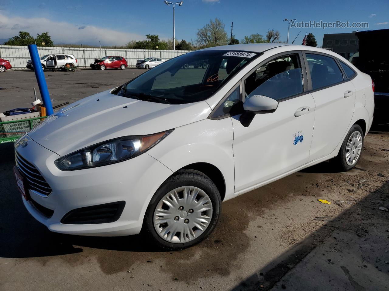 2019 Ford Fiesta S Белый vin: 3FADP4AJ4KM135516