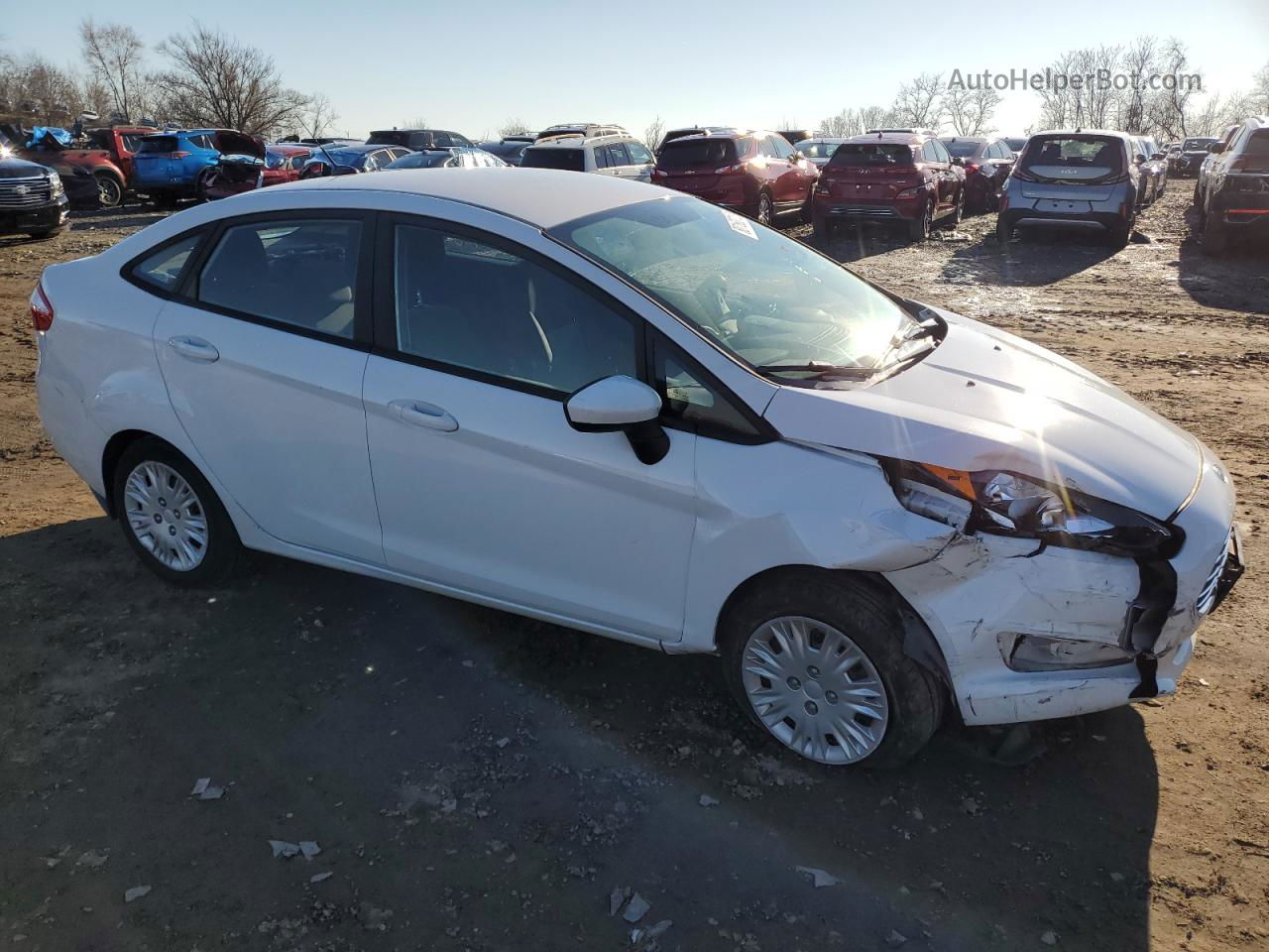 2019 Ford Fiesta S White vin: 3FADP4AJ5KM122418